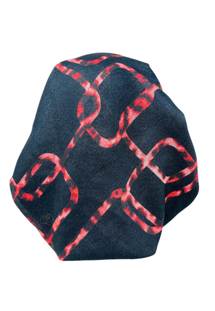 It's Younique PP-GEOAN-RD Red Geometrical Animal Stripe Shimmer Pre-Tied Bandanna with Velvet Grip Myselflingerie.com