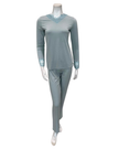 Oh! Zuza Mint Swirl Design Lace V Neck Modal Pajamas Set