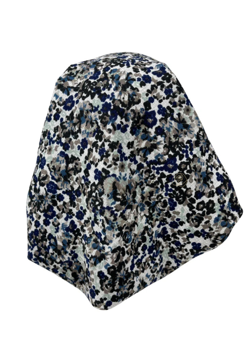 It's Younique PP-FL-TE Teal Mini Flowers Pre-Tied Bandanna with Velvet Grip Myselflingerie.com