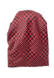 It's Younique OB-HOUND-RDBK Red/Black Houndstooth Pre-Tied Open Back Bandanna with Velvet Grip Myselflingerie.com