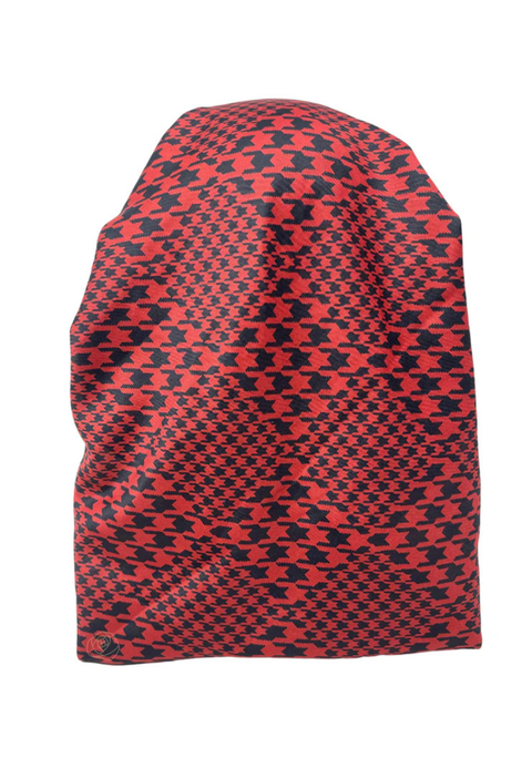 It's Younique OB-HOUND-RDBK Red/Black Houndstooth Pre-Tied Open Back Bandanna with Velvet Grip Myselflingerie.com