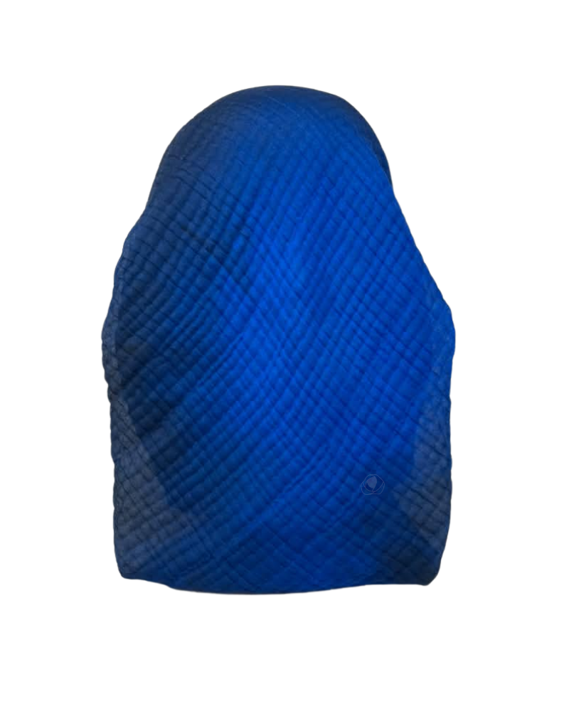 It's Younique Blue Tie Dye Waffle Fabric Pre-Tied Open Back Bandanna with Velvet Grip