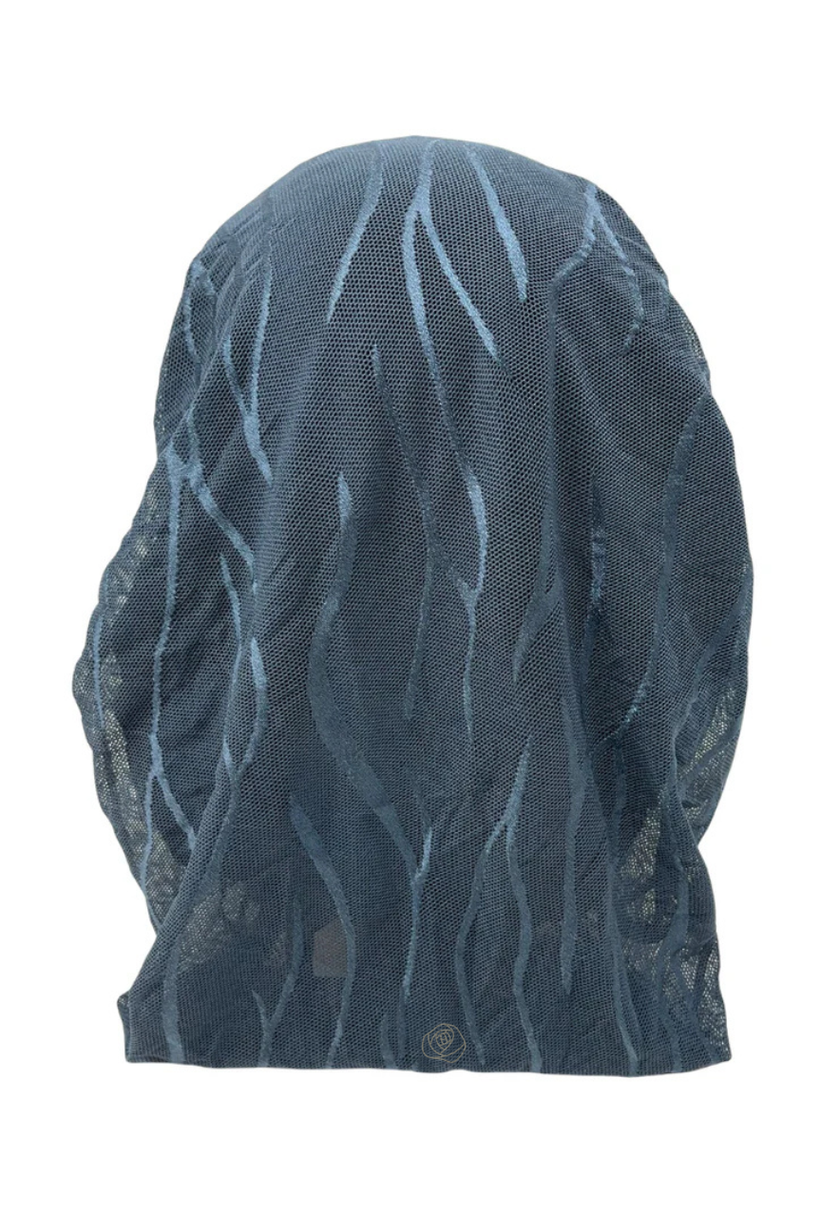 Ahead VT2601 Chambray Waverly Mesh Versatile Style Long Tails Open Back Pre-Tied Bandanna Myselflingerie.com