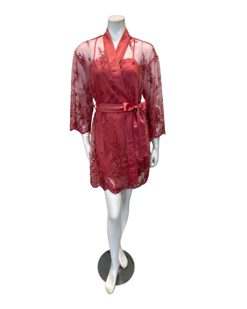Rya Collection Camelia Darling Lace Chemise & Wrap Set