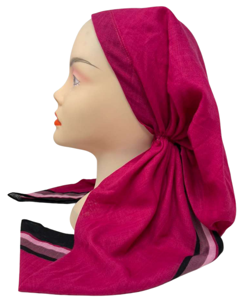 Cherie SP349A-BY Berry Border Design Adjustable Pre-Tied Open Back Bandanna