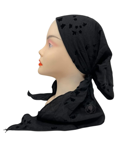 Ahead Black Flutterfield Tull Classic Fit Pre-Tied Bandanna