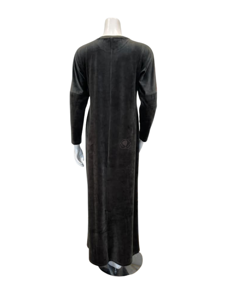 Pen-ky Olive Embroidered Flowers Velour Pull On Nightgown
