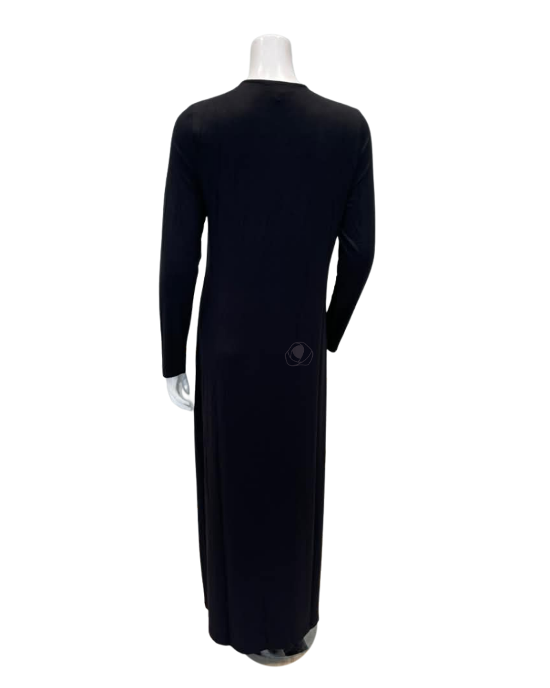Angelice Black Royal Embroidery Modal Coverall Nursing Nightgown