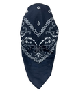 It's Younique Dark Navy Paisley Bandanna Print Pre-Tied Open Back Bandanna with Velvet Grip