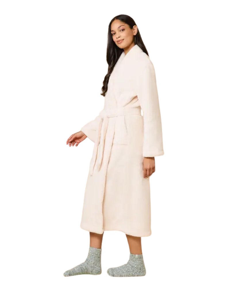 Softies Almond Soft Plush Cozy Wrap Robe with Belt
