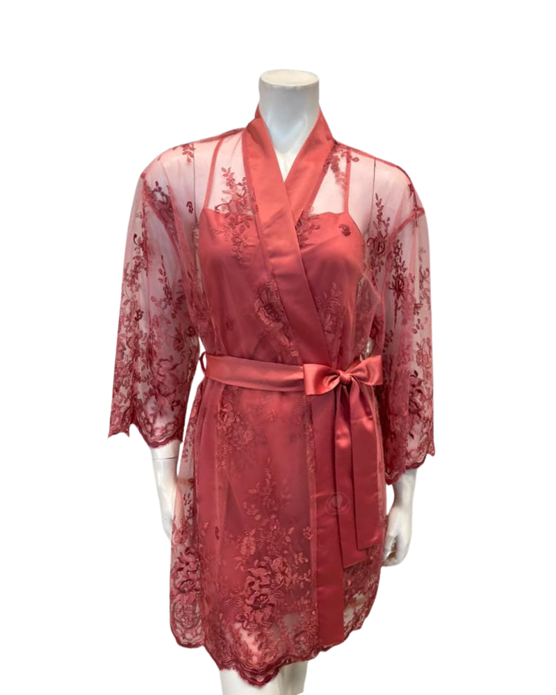 Rya Collection Camelia Darling Lace Chemise & Wrap Set