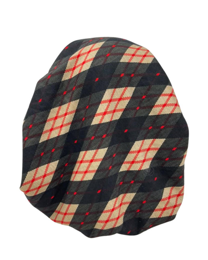 Ahead Black Tan Vintage Plaid Classic Fit Pre-Tied Bandanna