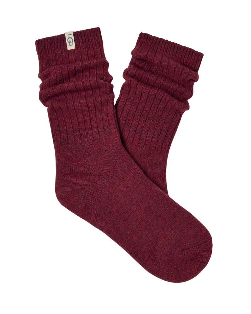 UGG 1119874 Strawberry/ Cream / Coffee Berry Rib Knit Slouchy Crew Socks 3 Pk Set