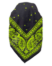Ahead Black Lime Legacy Versatile Short Tails Adjustable Open Back Pre-Tied Bandanna