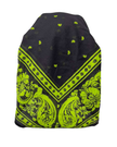 Ahead Black Lime Legacy Versatile Short Tails Adjustable Open Back Pre-Tied Bandanna