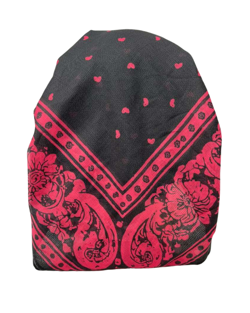 Ahead Black Pink Legacy Versatile Short Tails Adjustable Open Back Pre-Tied Bandanna