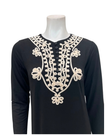 The Star Story Ivory Scroll Black Modal Button Down Nightgown