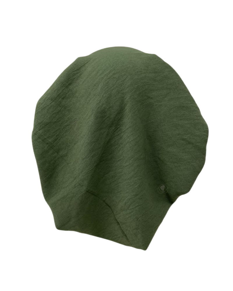 Triple Up Olive Crinkle Unlined Pre-Tied Bandanna