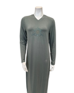 Angelice Sage Green Royal Embroidery V Neck Pull On Modal Nightgown