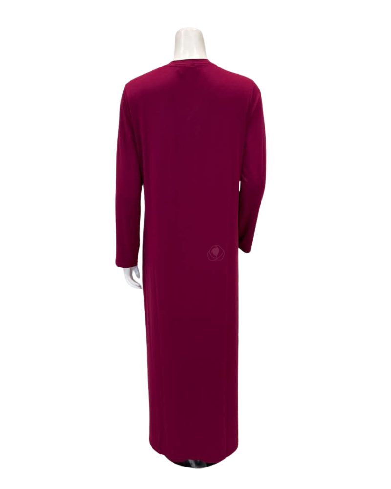 Verdiani 8617J145 Burgundy V Stitch Pull On Modal Nightgown
