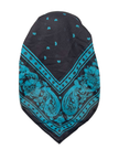 Ahead Black Teal Legacy Versatile Short Tails Adjustable Open Back Pre-Tied Bandanna