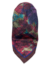 It's Younique Multicolor V Shapes Maroon Border Pre-Tied Open Back Bandanna with Velvet Grip