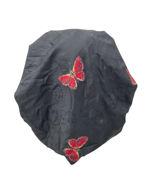 Lizi Headwear DST-C-BX-26125 Jewel Butterfly Silk Prints Adjustable Pre-Tied Bandanna with Velvet Grip