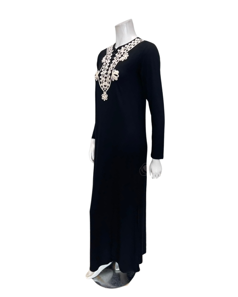 The Star Story Ivory Scroll Black Modal Button Down Nightgown