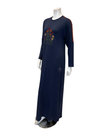Pen-ky Carbon Blue Embroidered Flowers Modal Pull On Nightgown