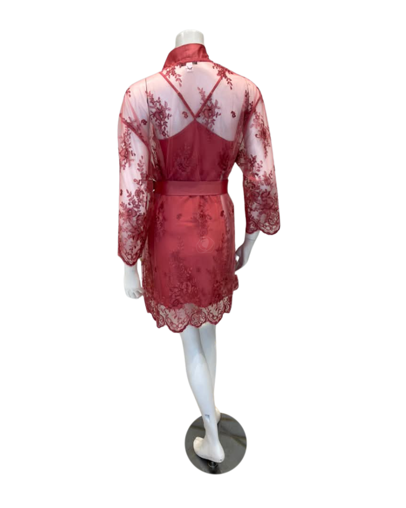 Rya Collection Camelia Darling Lace Chemise & Wrap Set