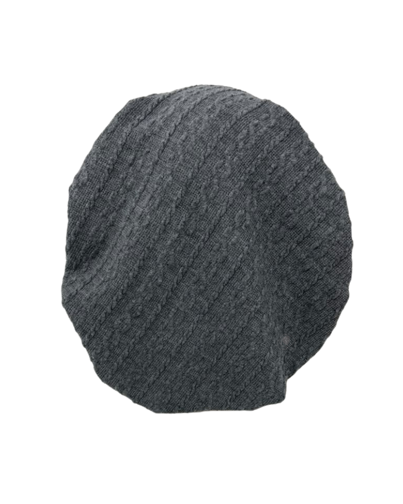 Triple Up Grey Cable Knit Unlined Pre-Tied Bandanna