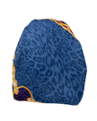 It's Younique Maroon and Blue Chains Pre-Tied Open Back Bandanna with Velvet Grip
