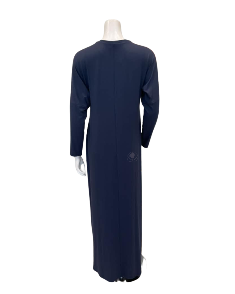 Pen-ky Carbon Blue Embroidered Flowers Modal Pull On Nightgown