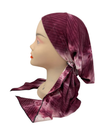 Triple Up Dark Pink Ribbed Tie Dye Unlined Pre-Tied Bandanna