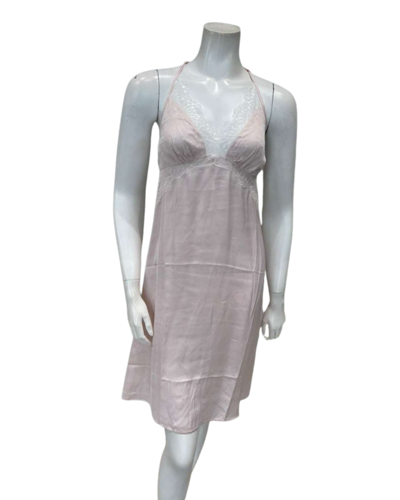 Oh! Zuza Blush Satin and Lace Chemise & Wrap Set