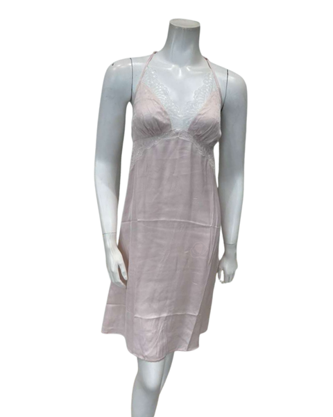 Oh! Zuza Blush Satin and Lace Chemise & Wrap Set