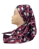 It's Younique Maroon/Multi Circles Pre-Tied Open Back Bandanna with Velvet Grip