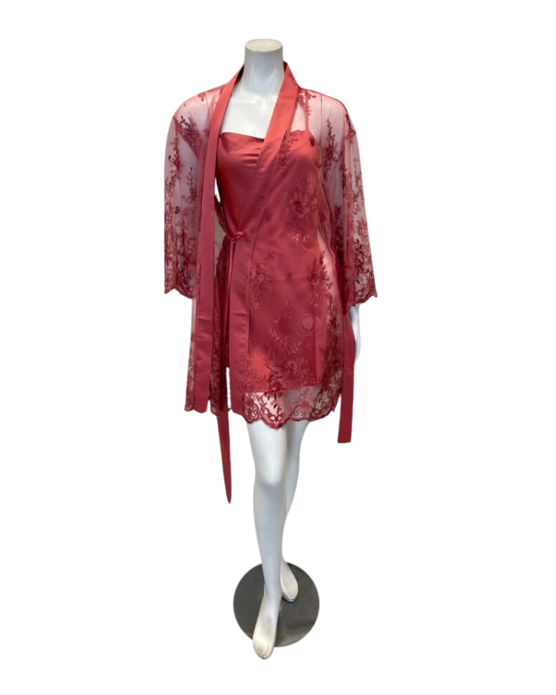 Rya Collection Camelia Darling Lace Chemise & Wrap Set