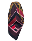 It's Younique OB-CHA-MAR Maroon and Pink Tones Chains Pre-Tied Open Back Bandanna with Velvet Grip