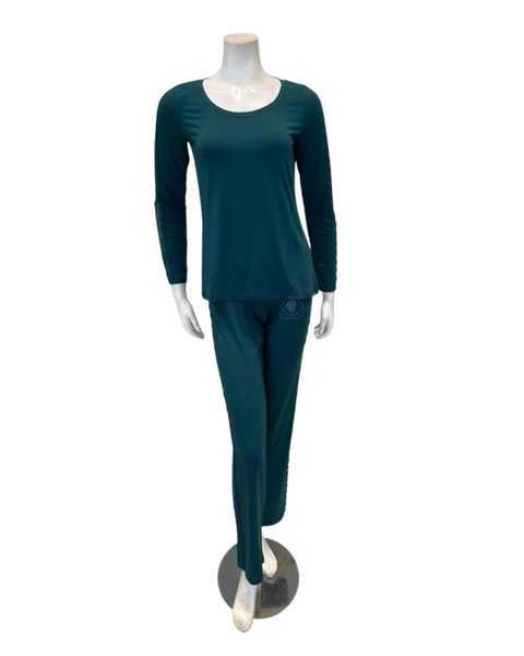 Oh! Zuza Deep Green Lace Trim Modal Pajamas Set