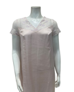 Oh! Zuza Blush Sheer Lace V Neck Short Sleeve Satin Nightshirt