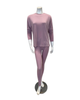 Oh! Zuza Lilac Round Neck Modal Pajamas Set