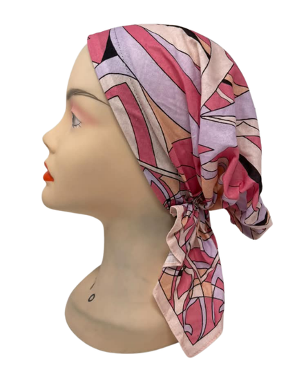 Revaz Hot Pink Pucci Inspired Short Tails Pre-Tied Bandanna