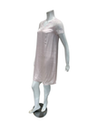 Oh! Zuza Blush Sheer Lace V Neck Short Sleeve Satin Nightshirt