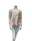 Madeleine Fig Brigitte Pink Satin Poly Lace Cami & Panty Set