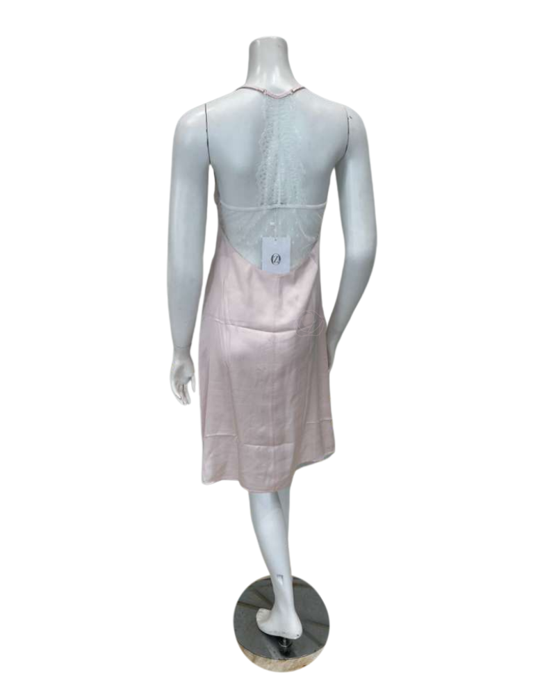 Oh! Zuza Blush Satin and Lace Chemise & Wrap Set