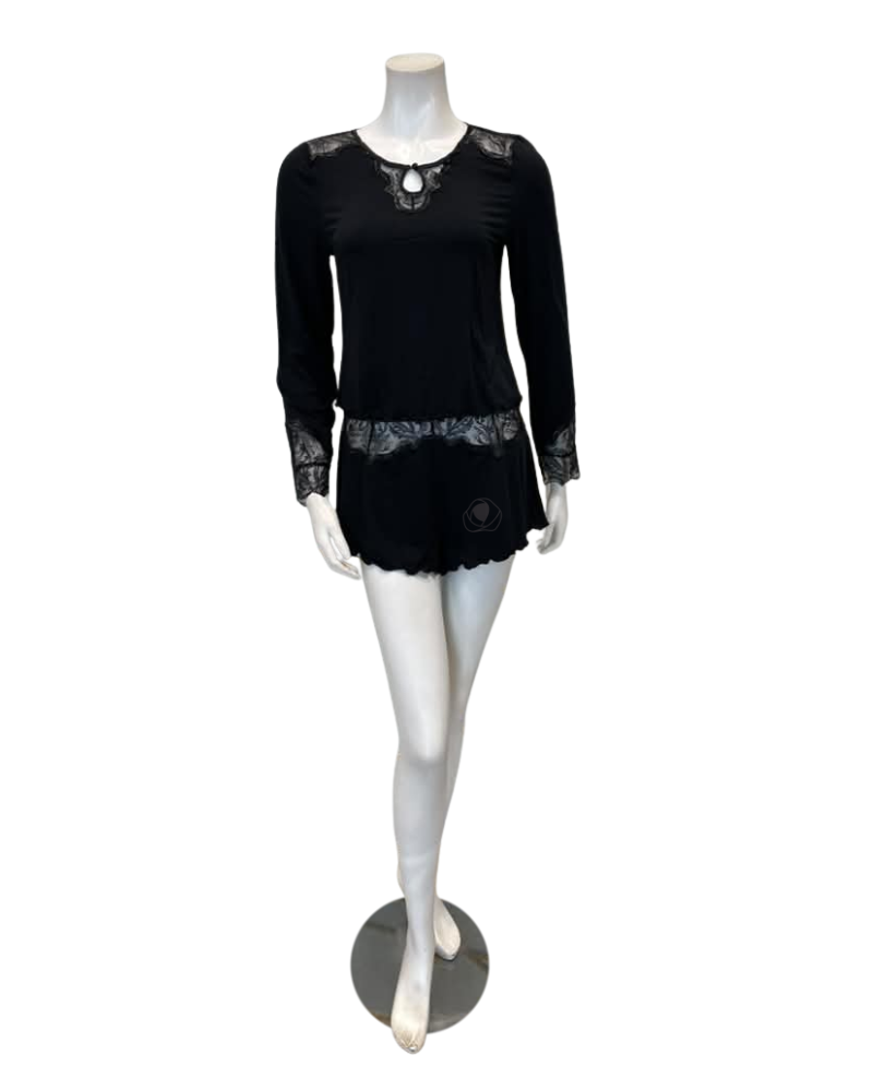 Fleur't Black Desire Modal Shorts Set