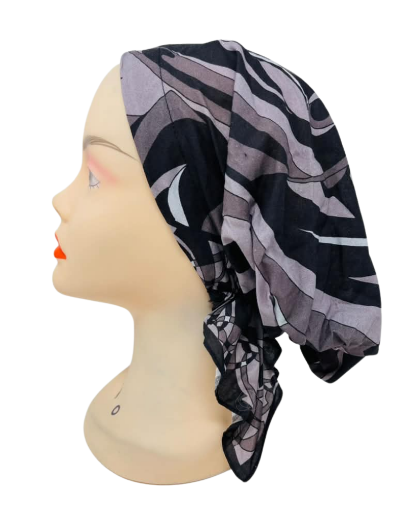 Revaz Black Pucci Inspired Short Tails Pre-Tied Bandanna