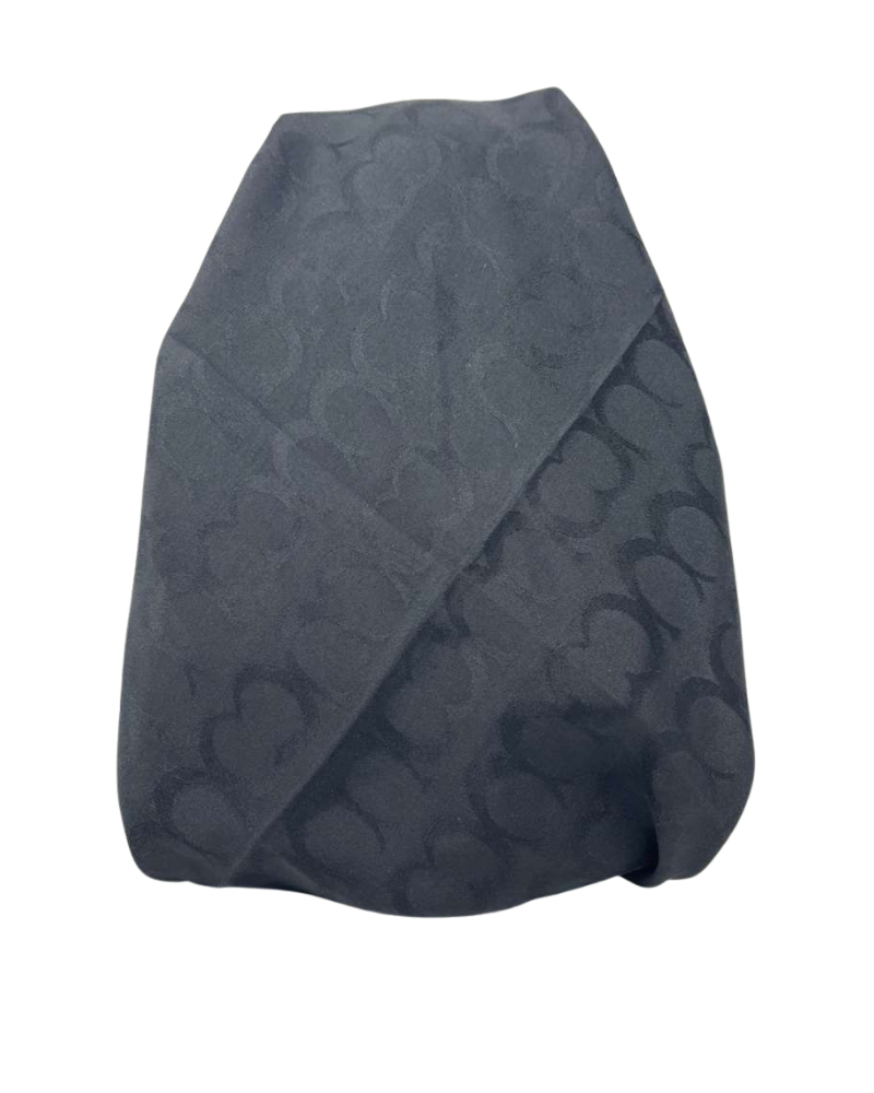 It's Younique Black Designer Inspired Pre-Tied Open Back Bandanna with Velvet Grip