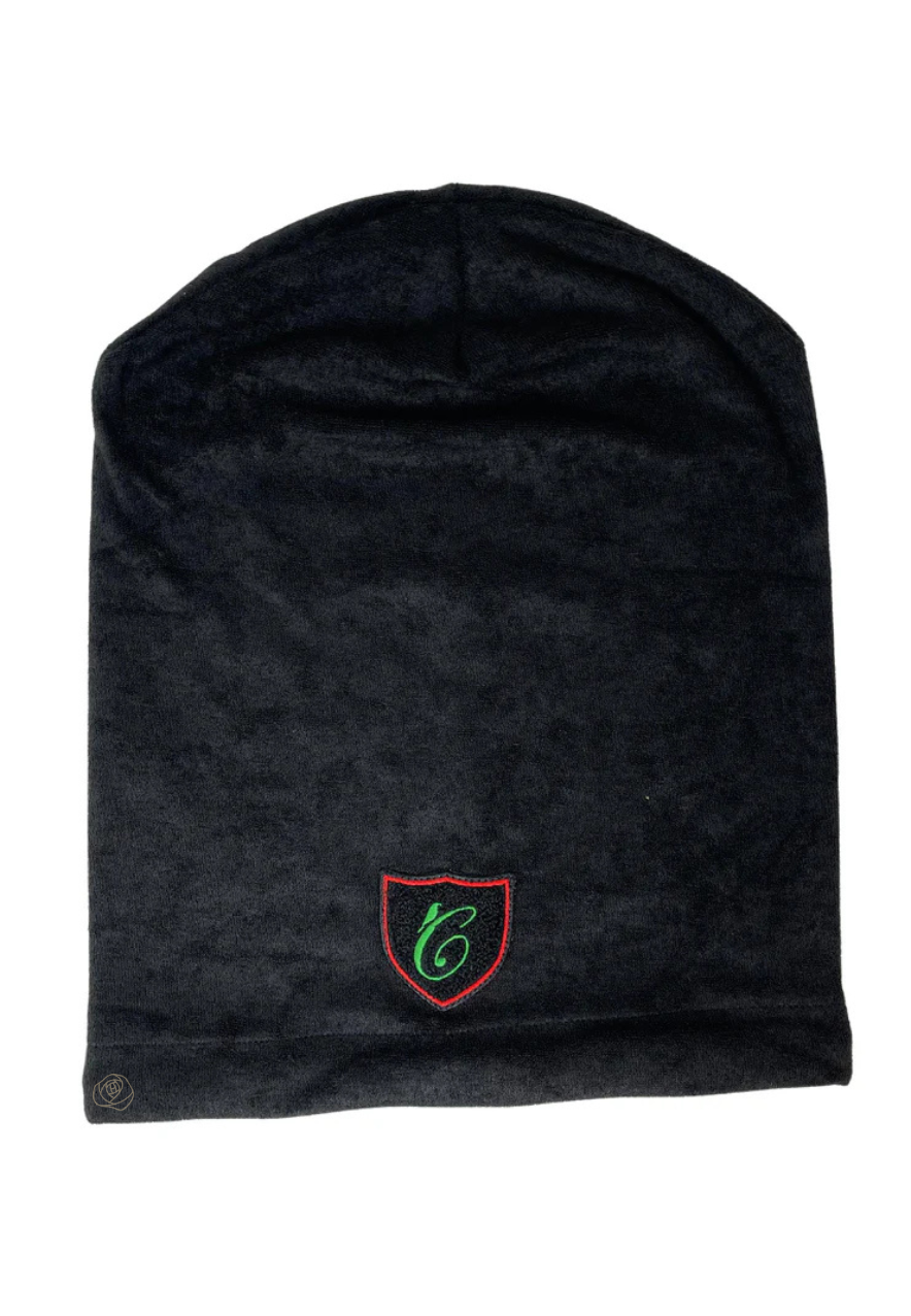 C. Bird CB105 Black Terry Beanie Snood Myselflingerie.com
